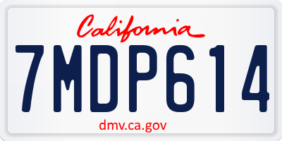 CA license plate 7MDP614