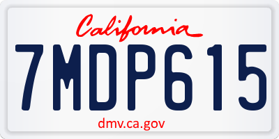 CA license plate 7MDP615