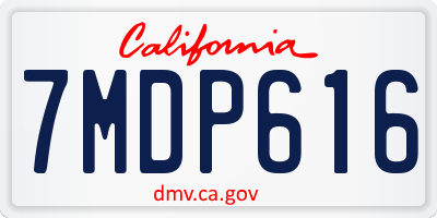 CA license plate 7MDP616