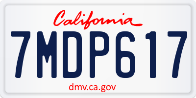 CA license plate 7MDP617