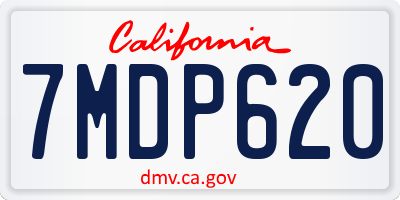 CA license plate 7MDP620