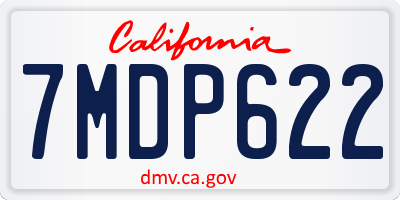 CA license plate 7MDP622