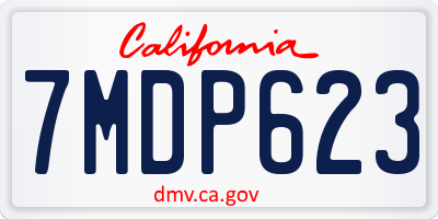 CA license plate 7MDP623