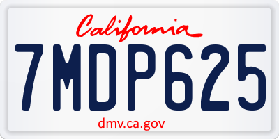 CA license plate 7MDP625