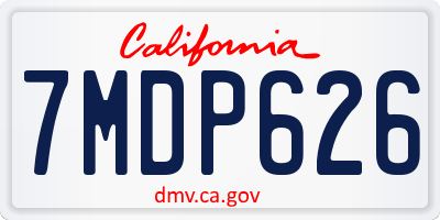 CA license plate 7MDP626