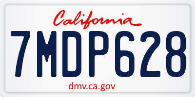 CA license plate 7MDP628