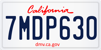 CA license plate 7MDP630
