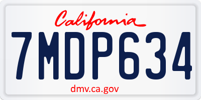 CA license plate 7MDP634