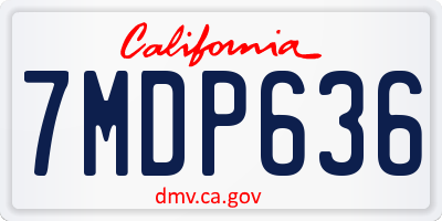 CA license plate 7MDP636