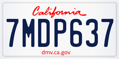 CA license plate 7MDP637
