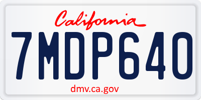 CA license plate 7MDP640