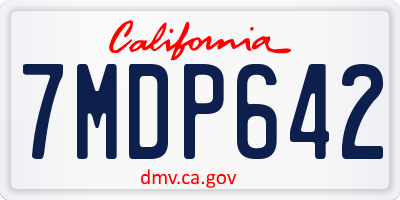 CA license plate 7MDP642