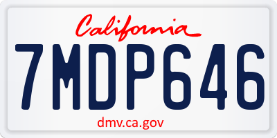 CA license plate 7MDP646