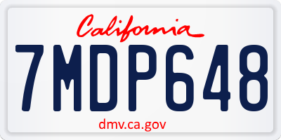 CA license plate 7MDP648