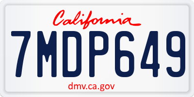 CA license plate 7MDP649