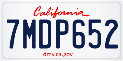 CA license plate 7MDP652