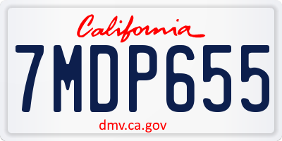 CA license plate 7MDP655