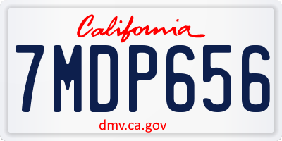 CA license plate 7MDP656