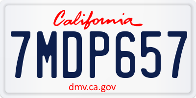 CA license plate 7MDP657
