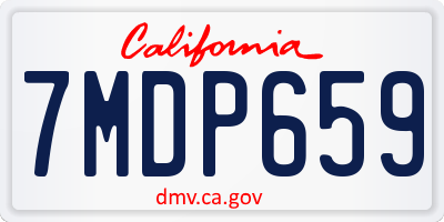CA license plate 7MDP659