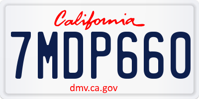 CA license plate 7MDP660
