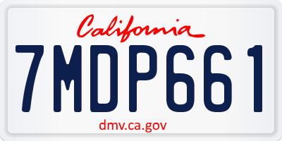 CA license plate 7MDP661