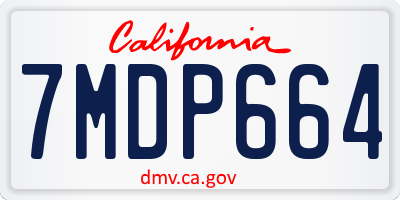 CA license plate 7MDP664