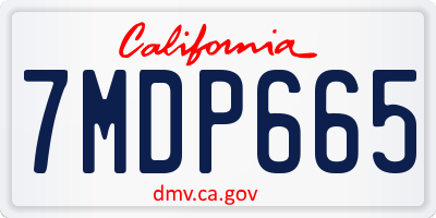 CA license plate 7MDP665