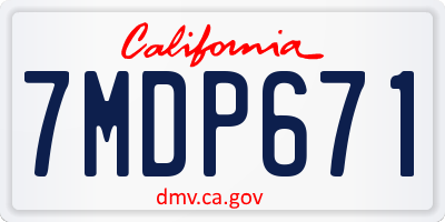 CA license plate 7MDP671
