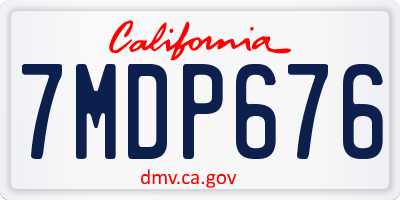 CA license plate 7MDP676