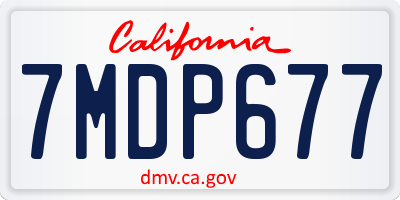 CA license plate 7MDP677