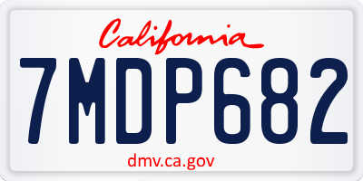 CA license plate 7MDP682