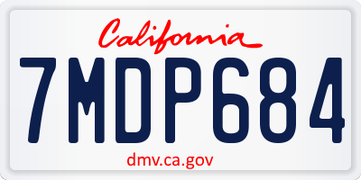 CA license plate 7MDP684