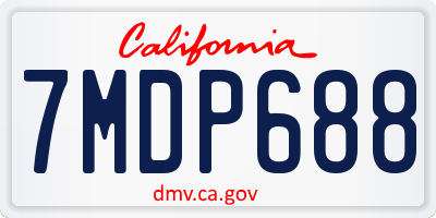 CA license plate 7MDP688