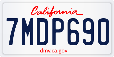 CA license plate 7MDP690
