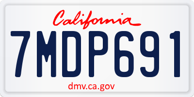 CA license plate 7MDP691