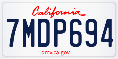 CA license plate 7MDP694