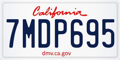 CA license plate 7MDP695