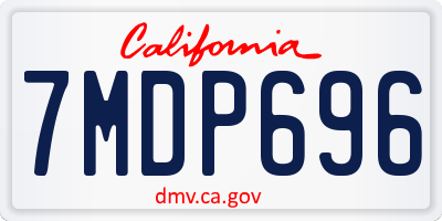 CA license plate 7MDP696