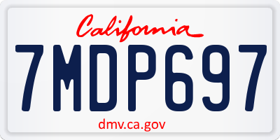 CA license plate 7MDP697