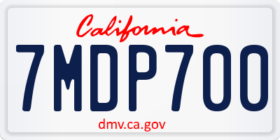 CA license plate 7MDP700