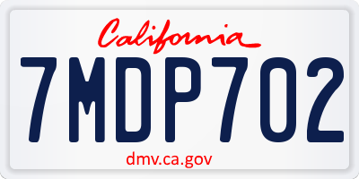 CA license plate 7MDP702