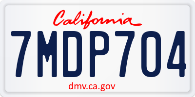 CA license plate 7MDP704