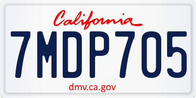CA license plate 7MDP705