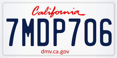 CA license plate 7MDP706