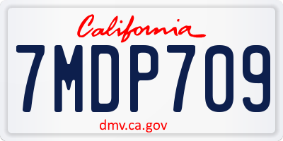 CA license plate 7MDP709