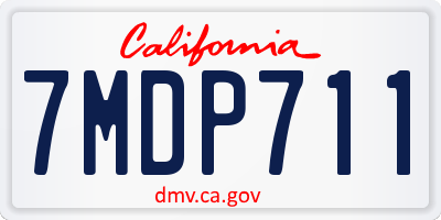 CA license plate 7MDP711