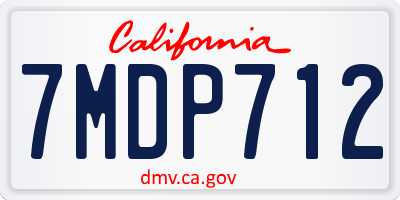 CA license plate 7MDP712