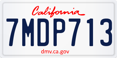 CA license plate 7MDP713