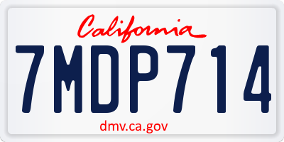 CA license plate 7MDP714